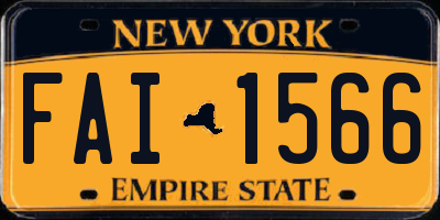 NY license plate FAI1566