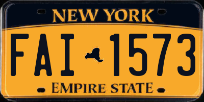 NY license plate FAI1573