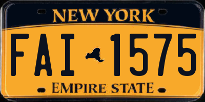 NY license plate FAI1575