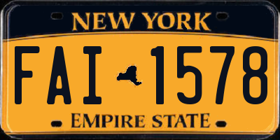 NY license plate FAI1578