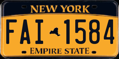 NY license plate FAI1584