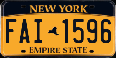 NY license plate FAI1596
