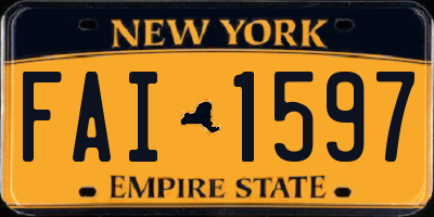 NY license plate FAI1597