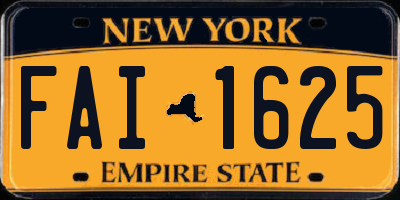 NY license plate FAI1625
