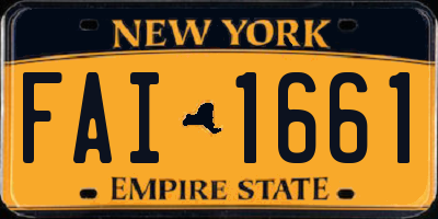 NY license plate FAI1661