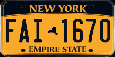 NY license plate FAI1670