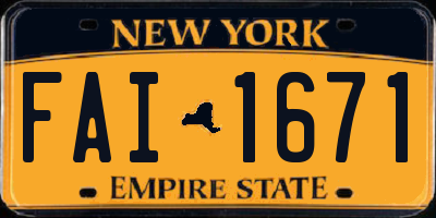 NY license plate FAI1671