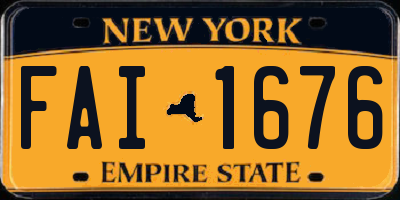 NY license plate FAI1676
