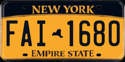 NY license plate FAI1680