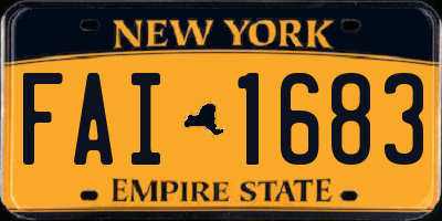 NY license plate FAI1683
