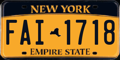 NY license plate FAI1718