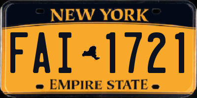 NY license plate FAI1721