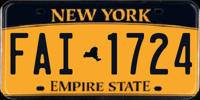 NY license plate FAI1724