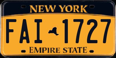 NY license plate FAI1727