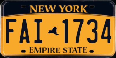 NY license plate FAI1734