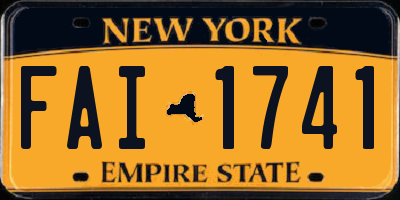 NY license plate FAI1741