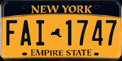 NY license plate FAI1747