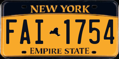 NY license plate FAI1754