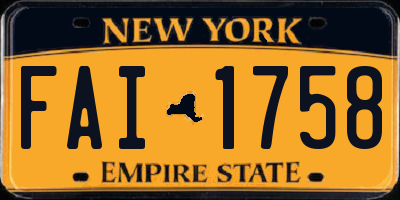 NY license plate FAI1758