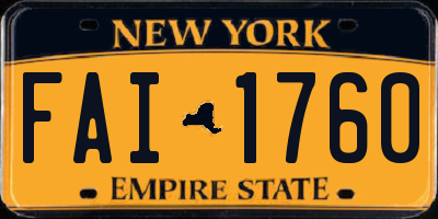 NY license plate FAI1760