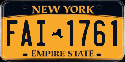 NY license plate FAI1761