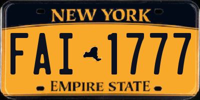 NY license plate FAI1777