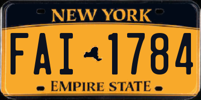 NY license plate FAI1784