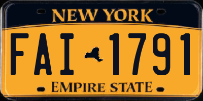 NY license plate FAI1791