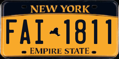 NY license plate FAI1811
