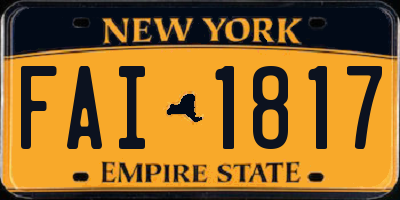 NY license plate FAI1817
