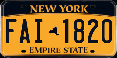 NY license plate FAI1820