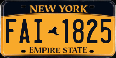 NY license plate FAI1825