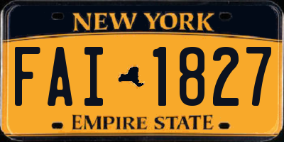 NY license plate FAI1827