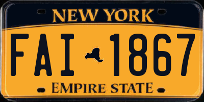 NY license plate FAI1867
