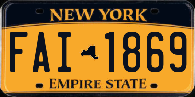NY license plate FAI1869