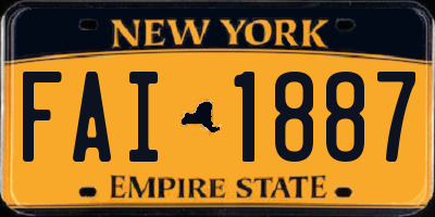NY license plate FAI1887
