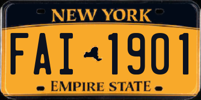 NY license plate FAI1901