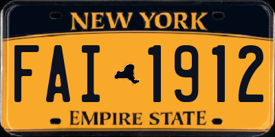 NY license plate FAI1912