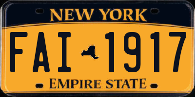 NY license plate FAI1917