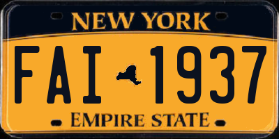 NY license plate FAI1937