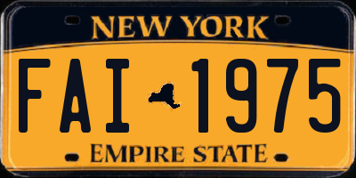 NY license plate FAI1975