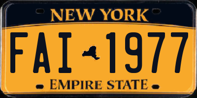 NY license plate FAI1977