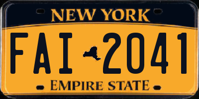 NY license plate FAI2041