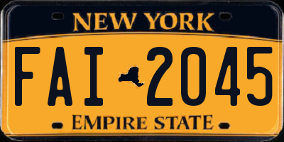 NY license plate FAI2045