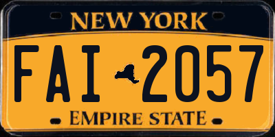 NY license plate FAI2057