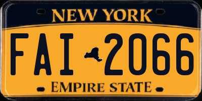 NY license plate FAI2066