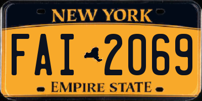 NY license plate FAI2069