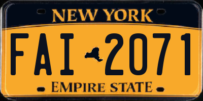 NY license plate FAI2071