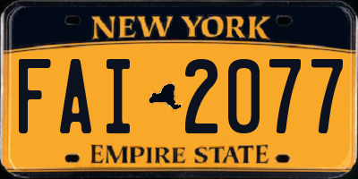 NY license plate FAI2077