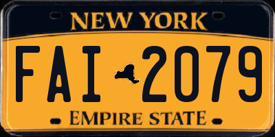 NY license plate FAI2079